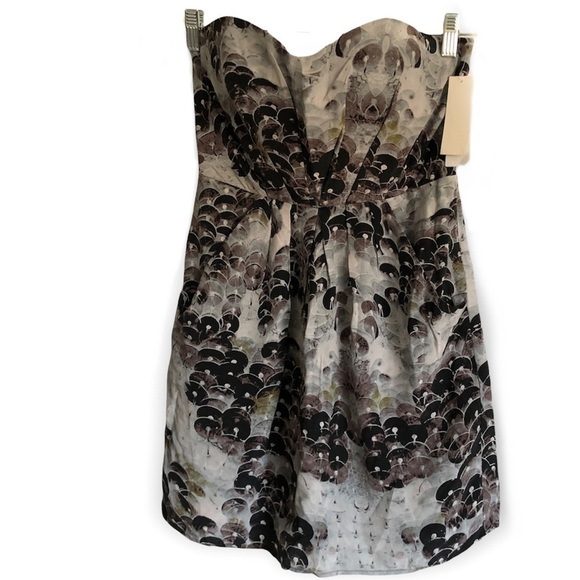 NWT Twelfth street by Cynthia Vincent strapless print silk - Picture 1 of 7